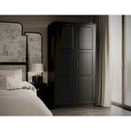 Palace Imports Armoire Urbaine 2 Portes 100% Bois Massif avec Portes Pleines et Miroirs