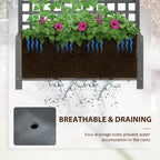 Jardinière en bois Outsunny avec treillis, lit de jardin surélevé pour plantes grimpantes avec trous de drainage et toit