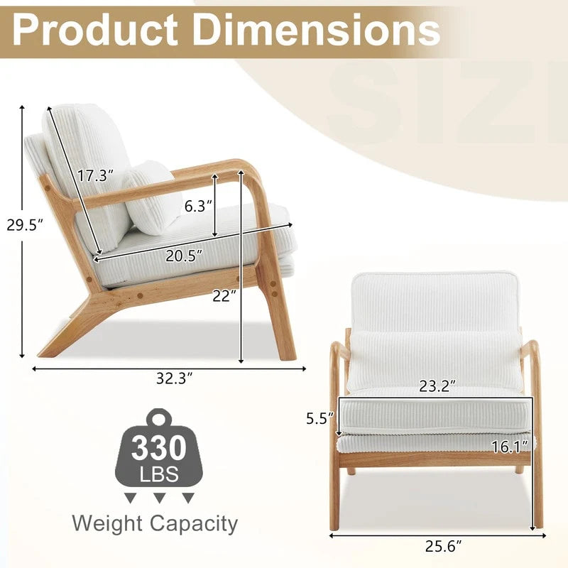 Fauteuil d'appoint rembourré Mid-Century Modern