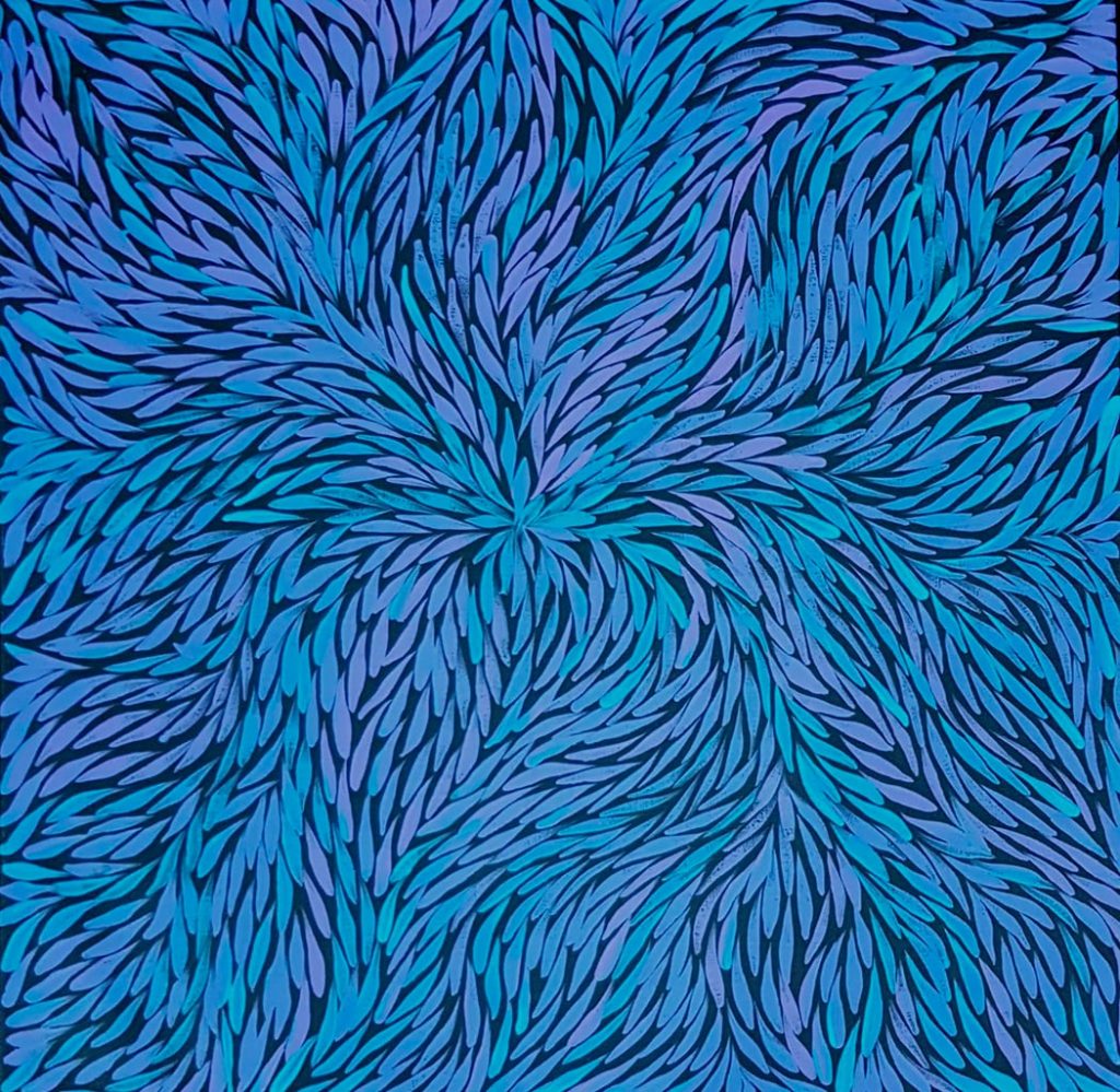 Jeannie Pitjara, Bush Yam Seeds, 2010, 60x60cm, 900€ Acrylique sur toile de lin