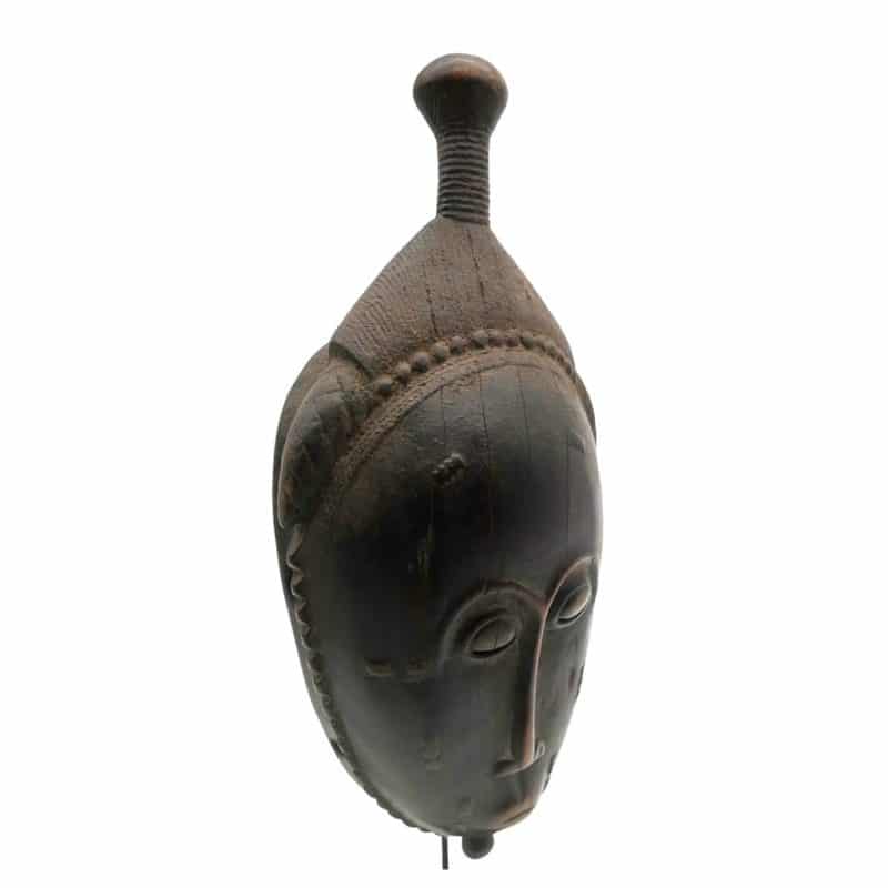 Masque Baoulé patine noire DZ Galerie Nice côté droit