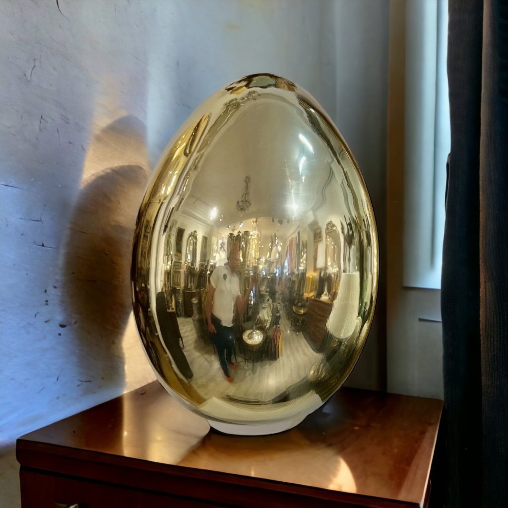 Paire de lampes en verre doré de Murano